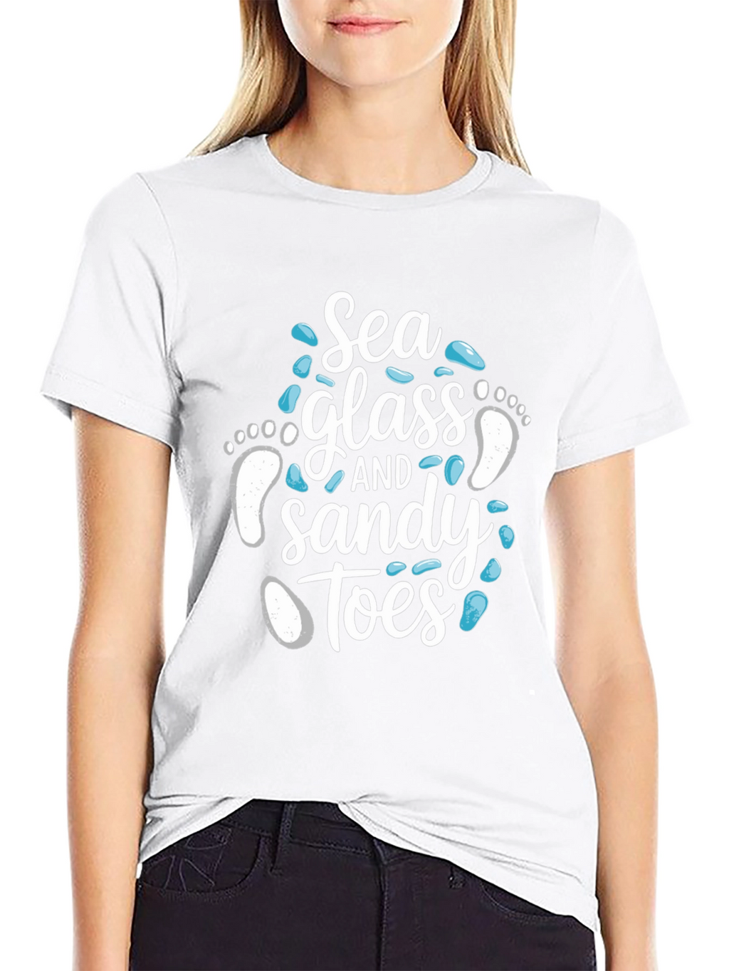 Sea Glass and Sandy Toes Graphic T-Shirt