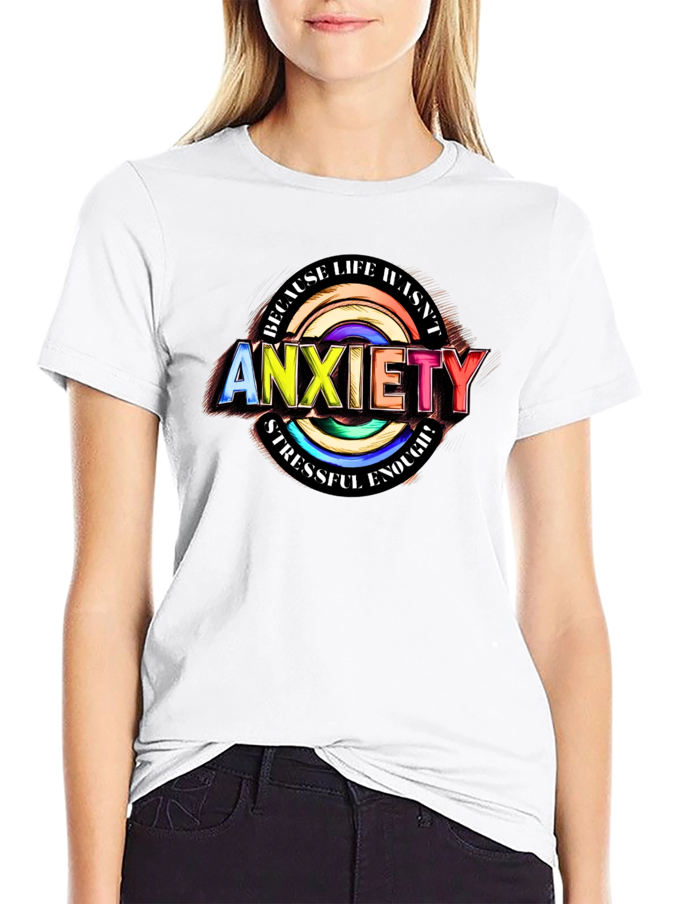 Anxiety Stressful Enough T-Shirt Graphic Print