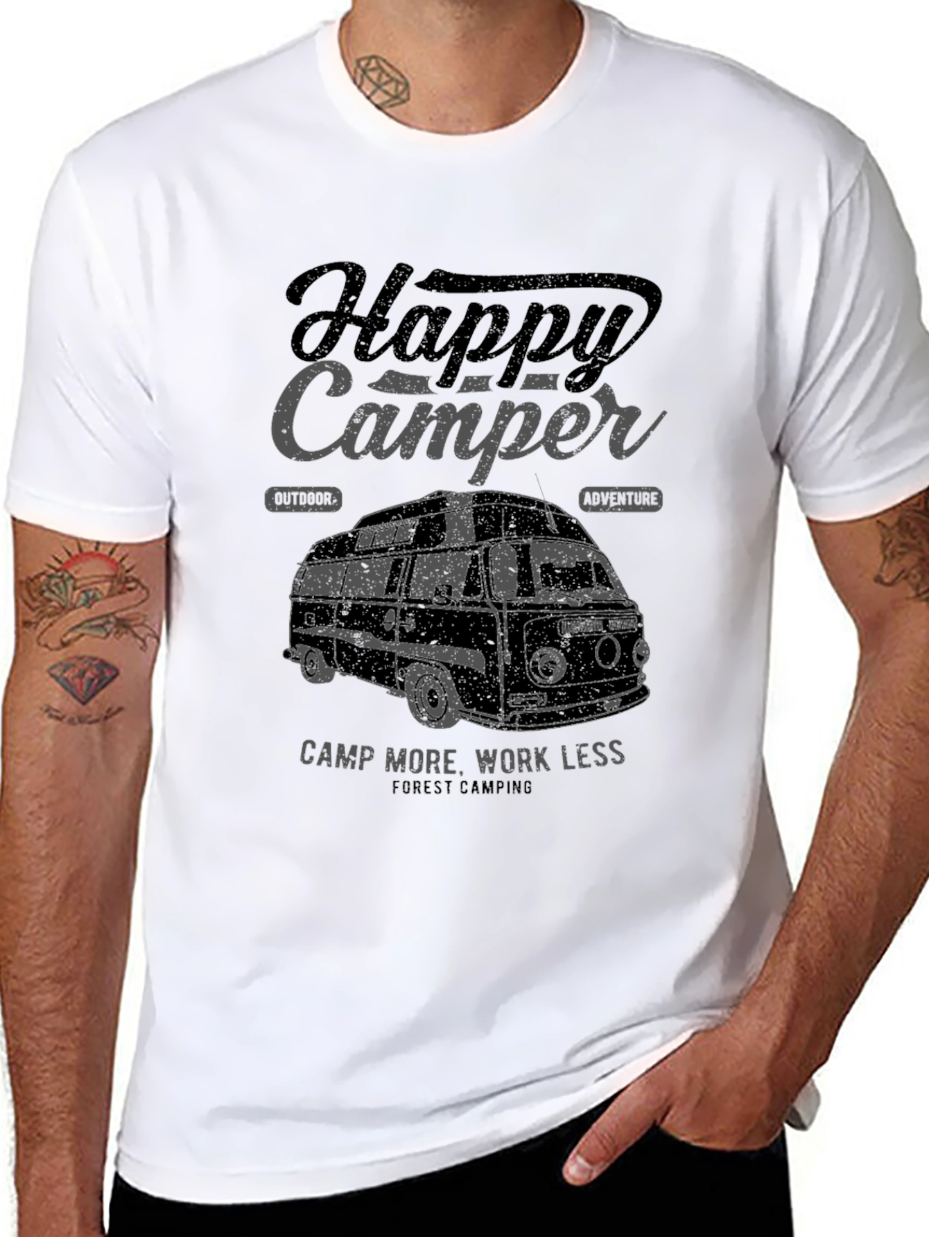 Happy Camper Graphic Tee - Outdoor Adventure