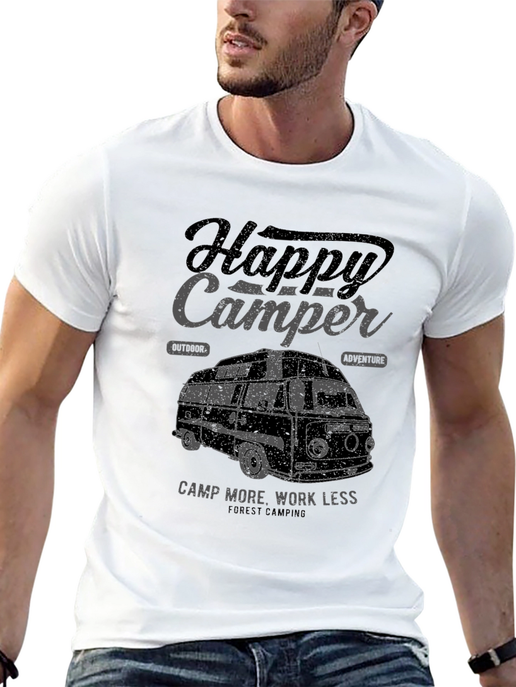 Happy Camper Graphic Tee - Outdoor Adventure