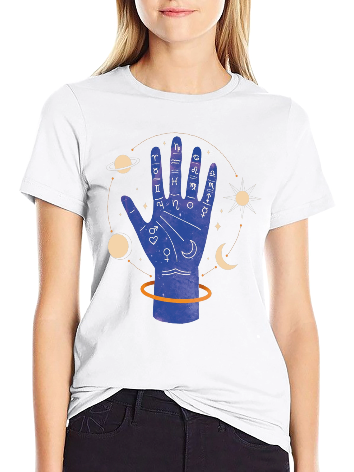 Palmistry Graphic Tee - Zodiac Sign Design