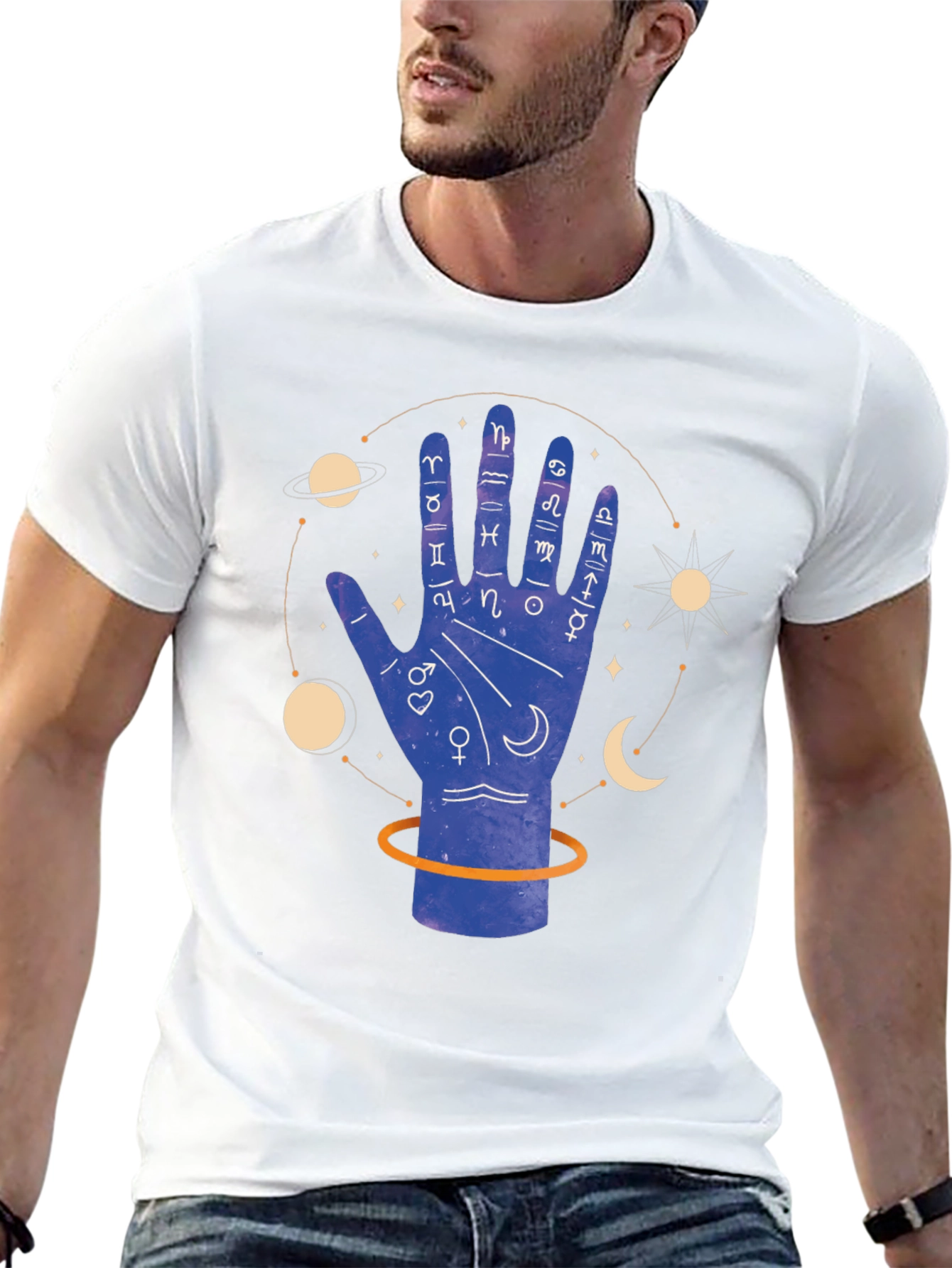 Palmistry Graphic Tee - Zodiac Sign Design