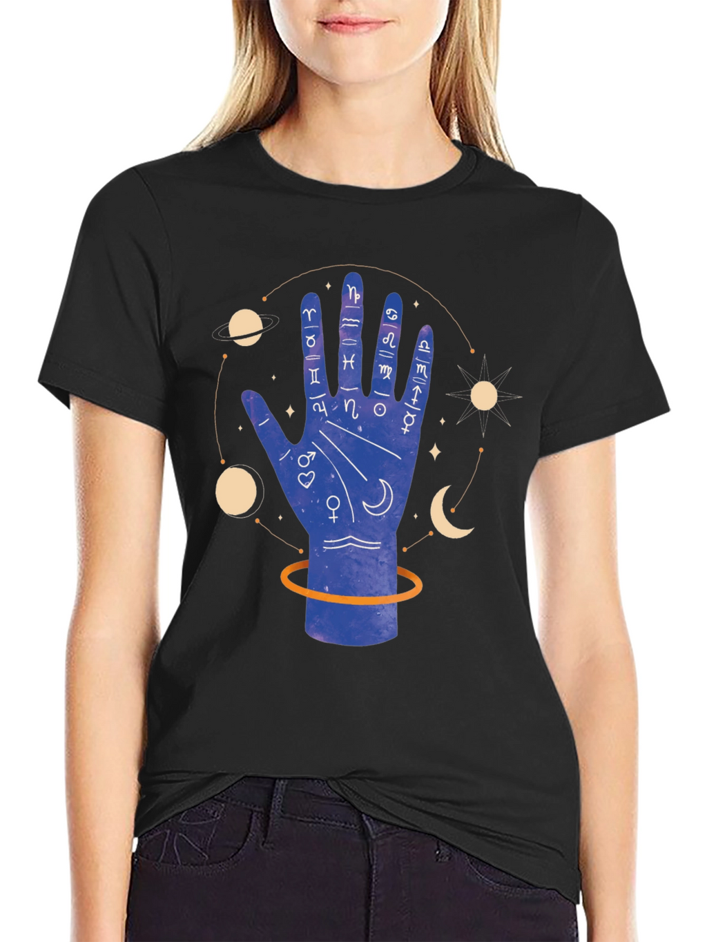 Palmistry Graphic Tee - Zodiac Sign Design