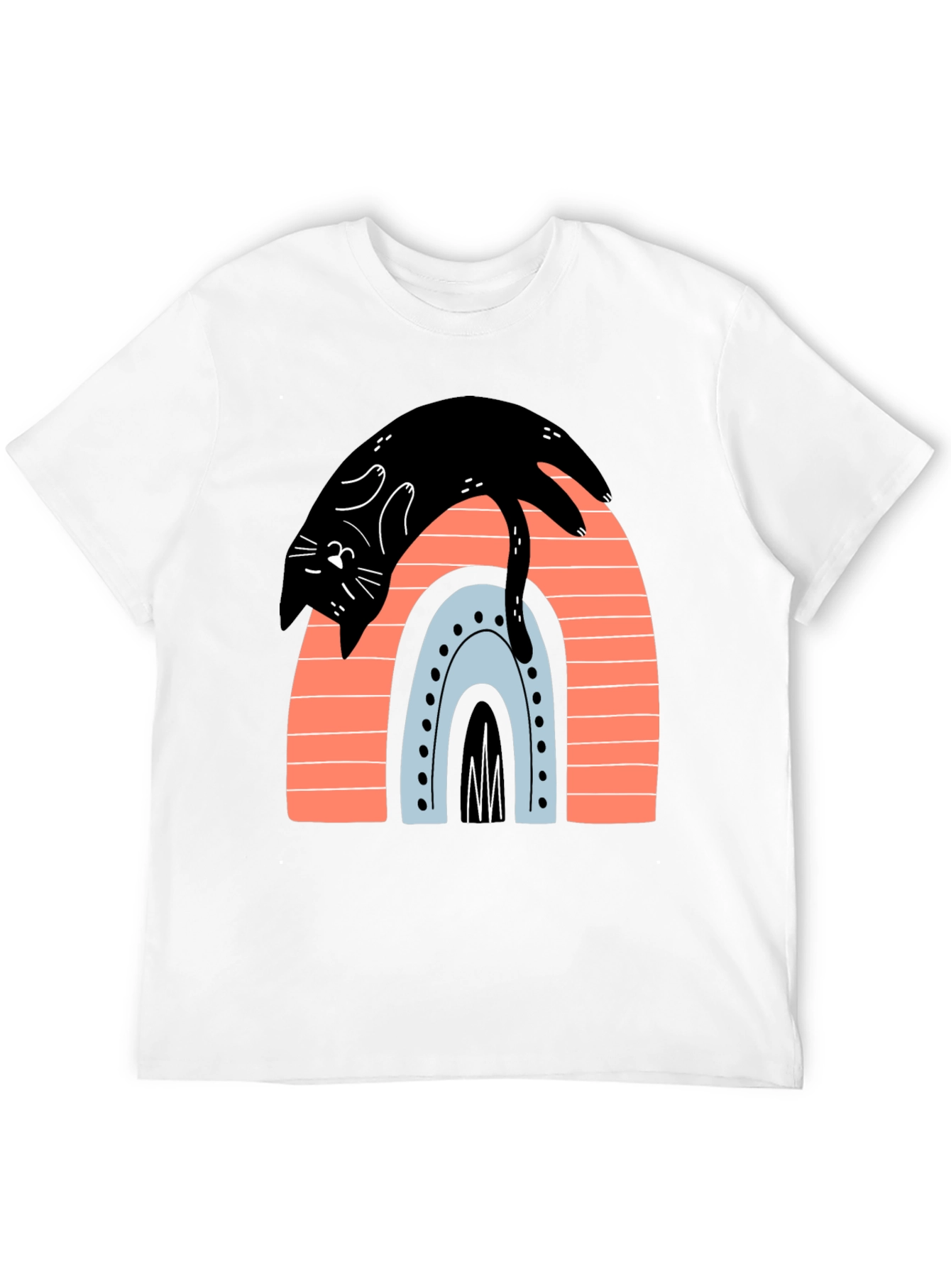 Black Cat Rainbow Graphic T-Shirt