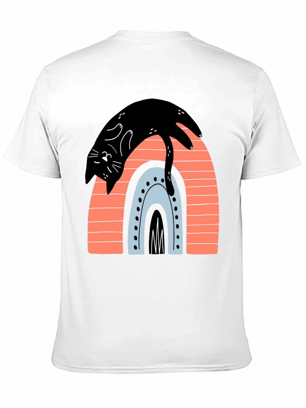 Black Cat Rainbow Graphic T-Shirt