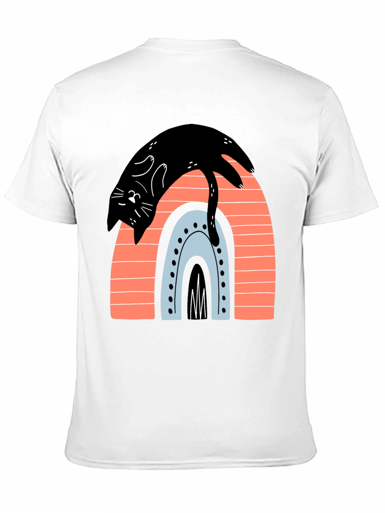 Black Cat Rainbow Graphic T-Shirt