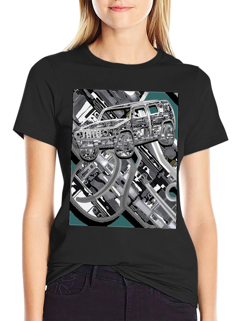 Urban Carscape Tee - Modern Graphic Print