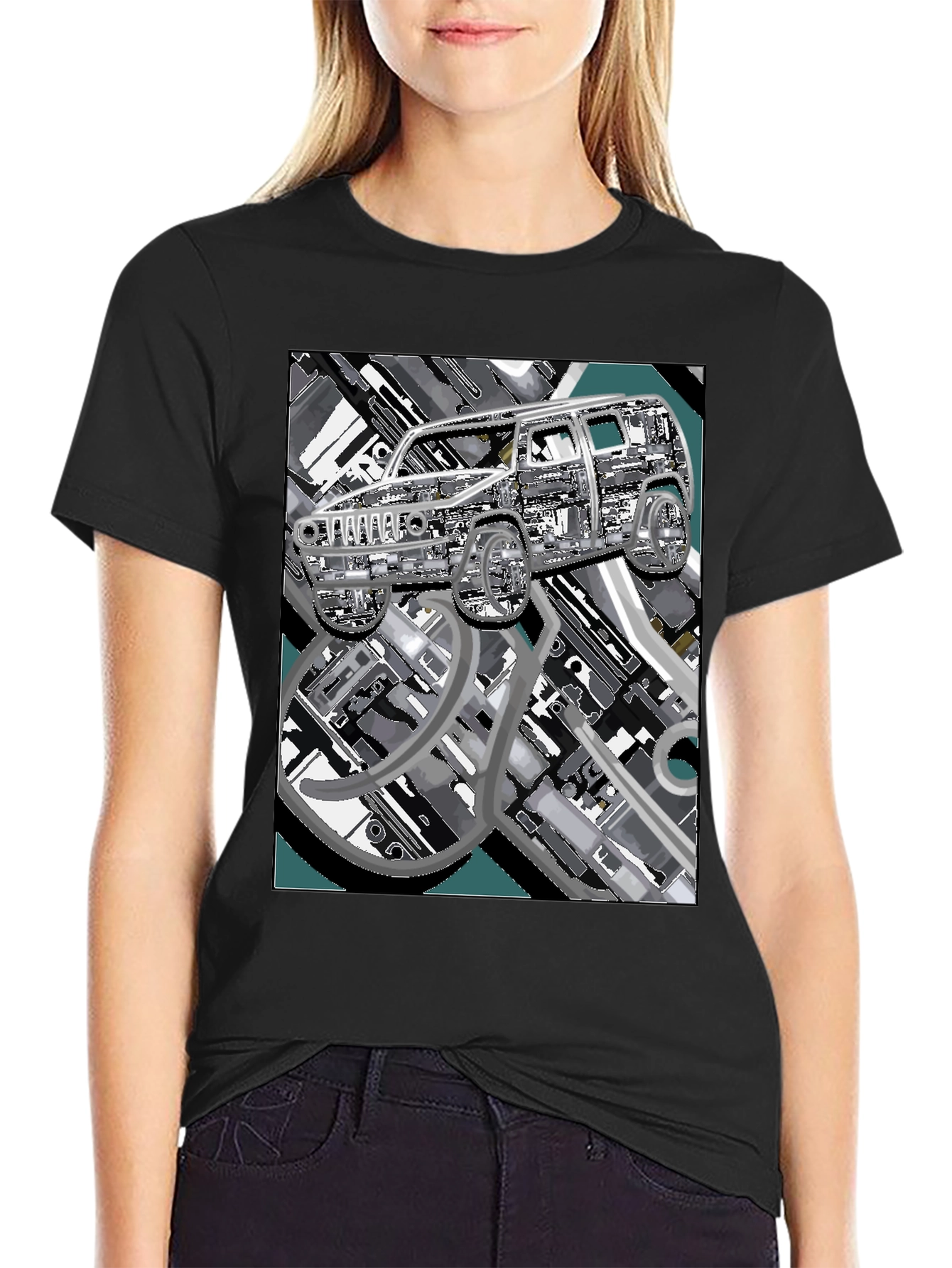 Urban Carscape Tee - Modern Graphic Print