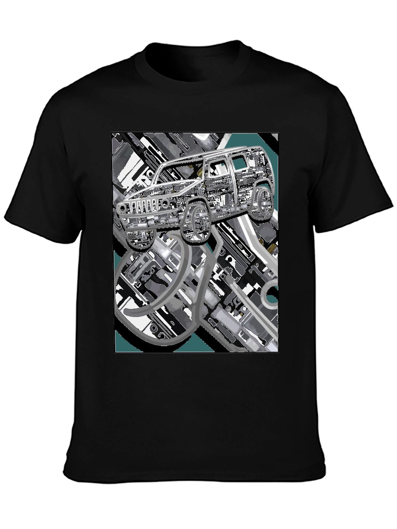 Urban Carscape Tee - Modern Graphic Print