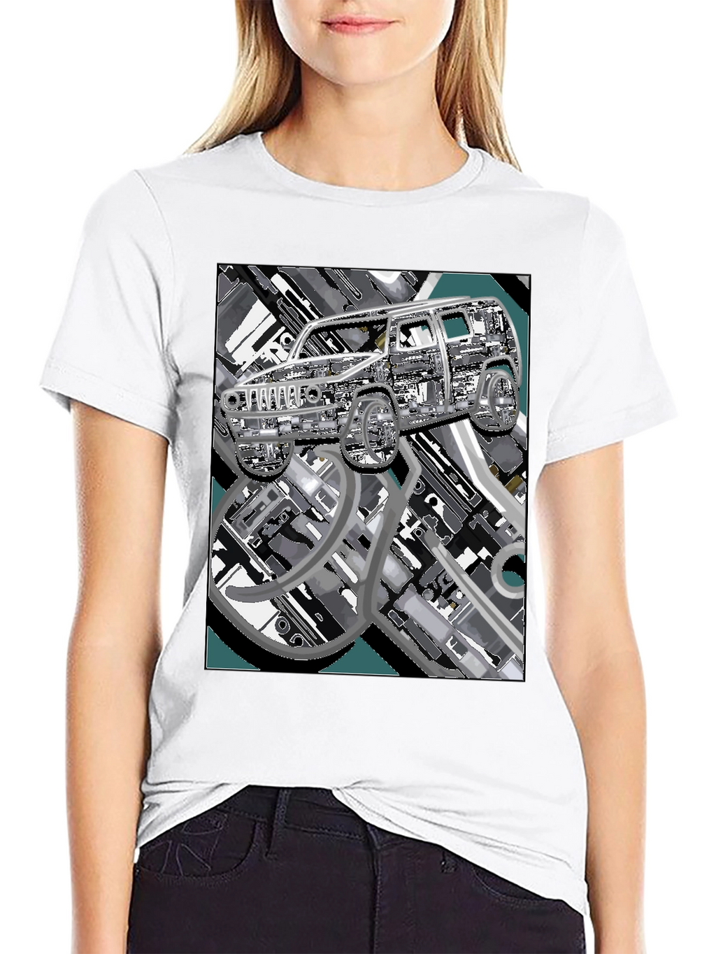 Urban Carscape Tee - Modern Graphic Print