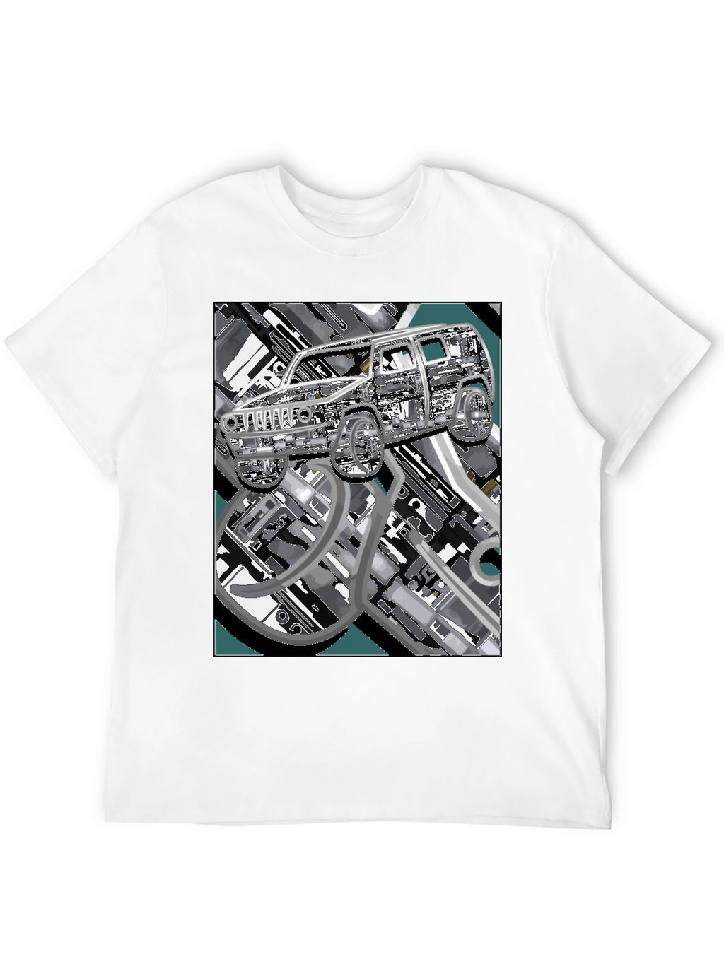 Urban Carscape Tee - Modern Graphic Print