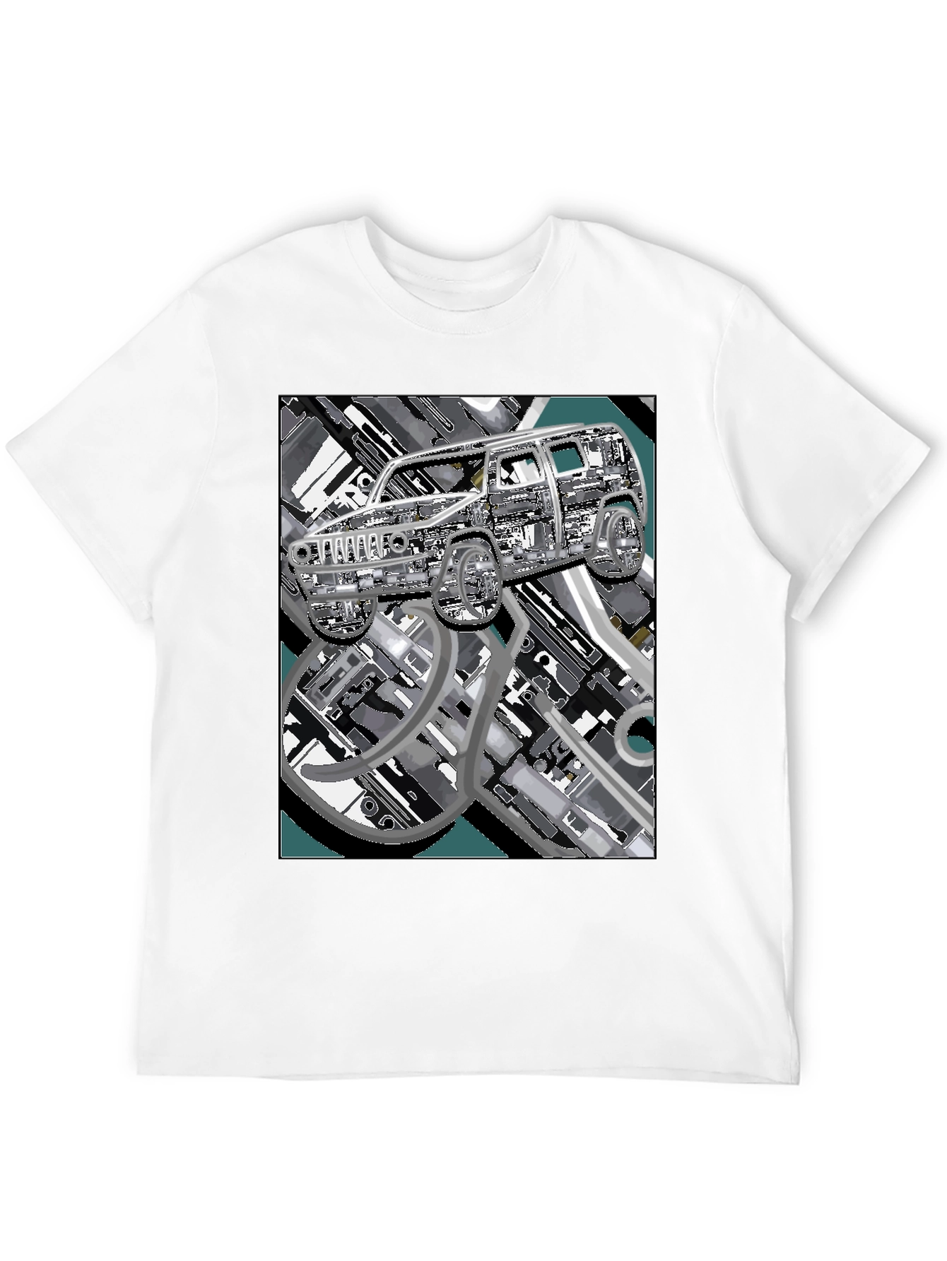 Urban Carscape Tee - Modern Graphic Print