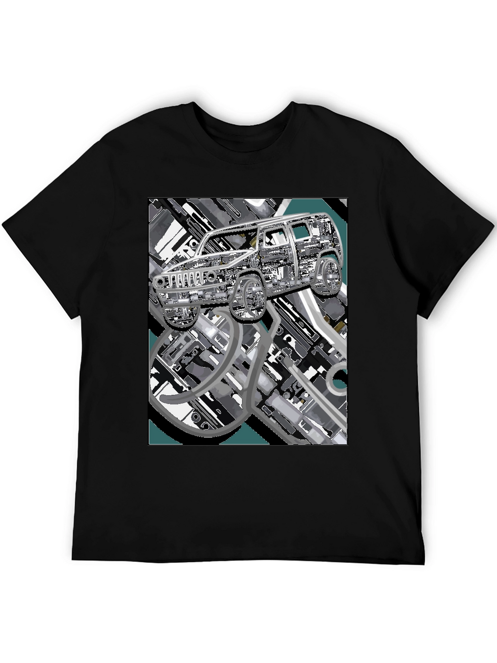 Urban Carscape Tee - Modern Graphic Print