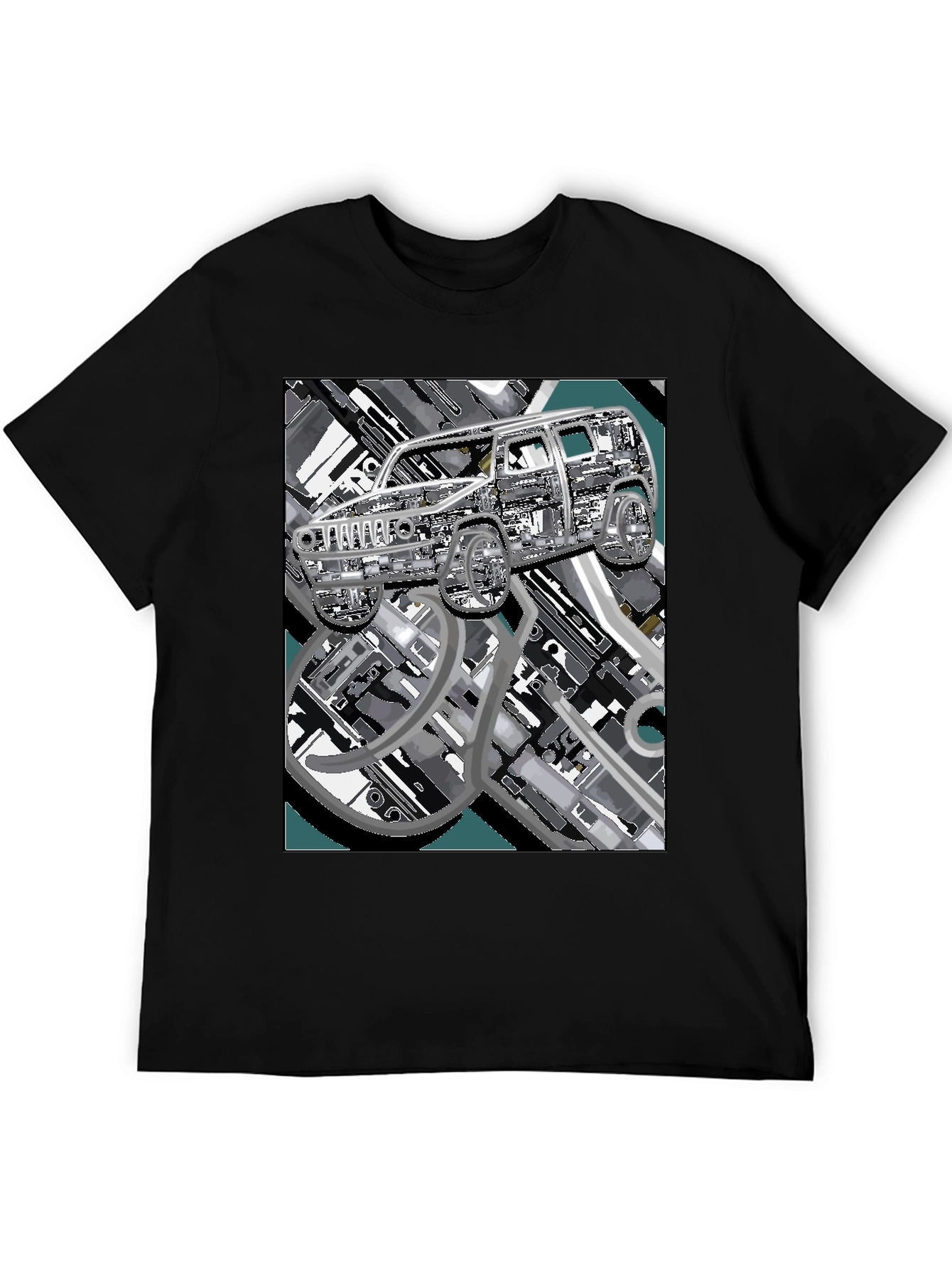 Urban Carscape Tee - Modern Graphic Print