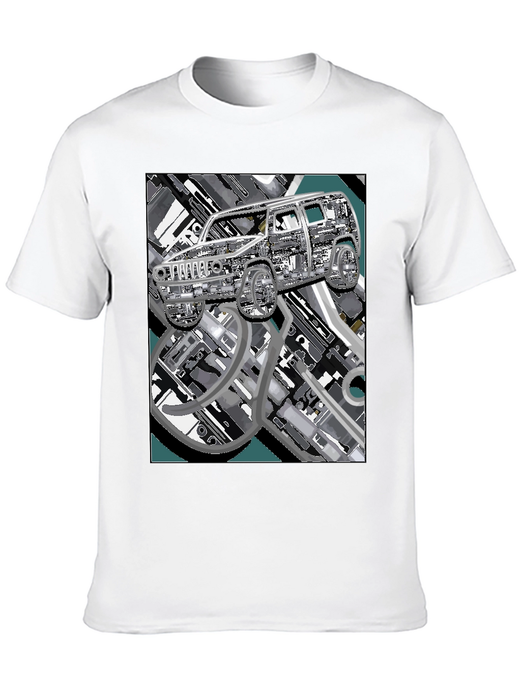 Urban Carscape Tee - Modern Graphic Print