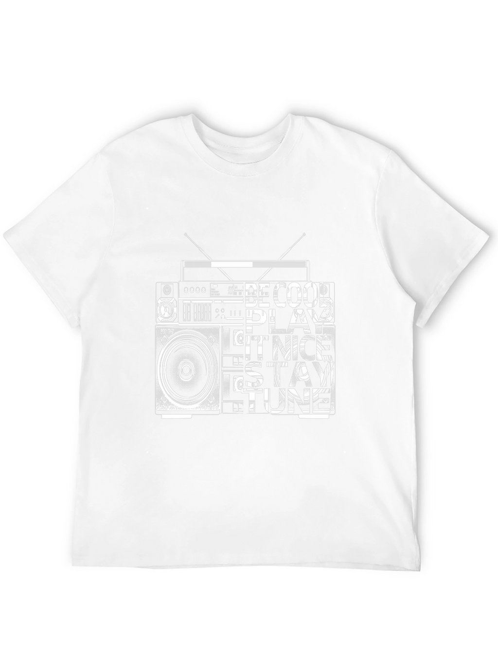 Retro Radio Graphic Tee - Black Cotton T-Shirt