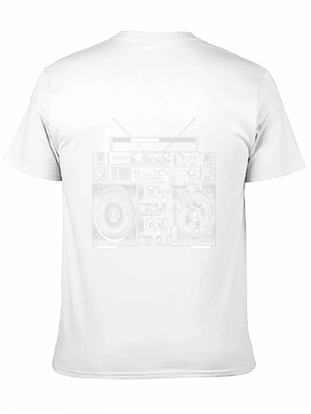 Retro Radio Graphic Tee - Black Cotton T-Shirt