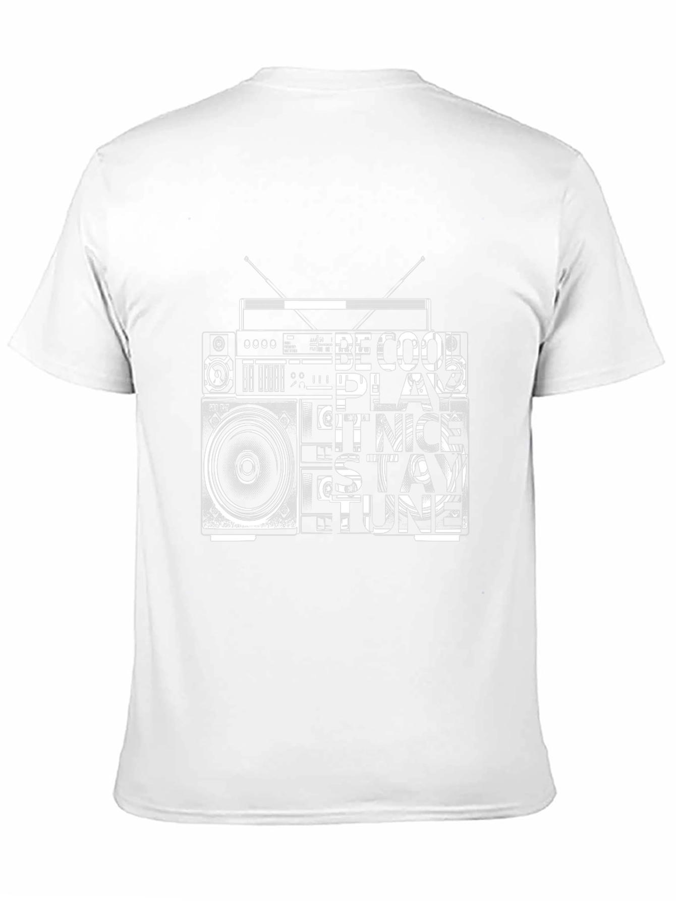 Retro Radio Graphic Tee - Black Cotton T-Shirt