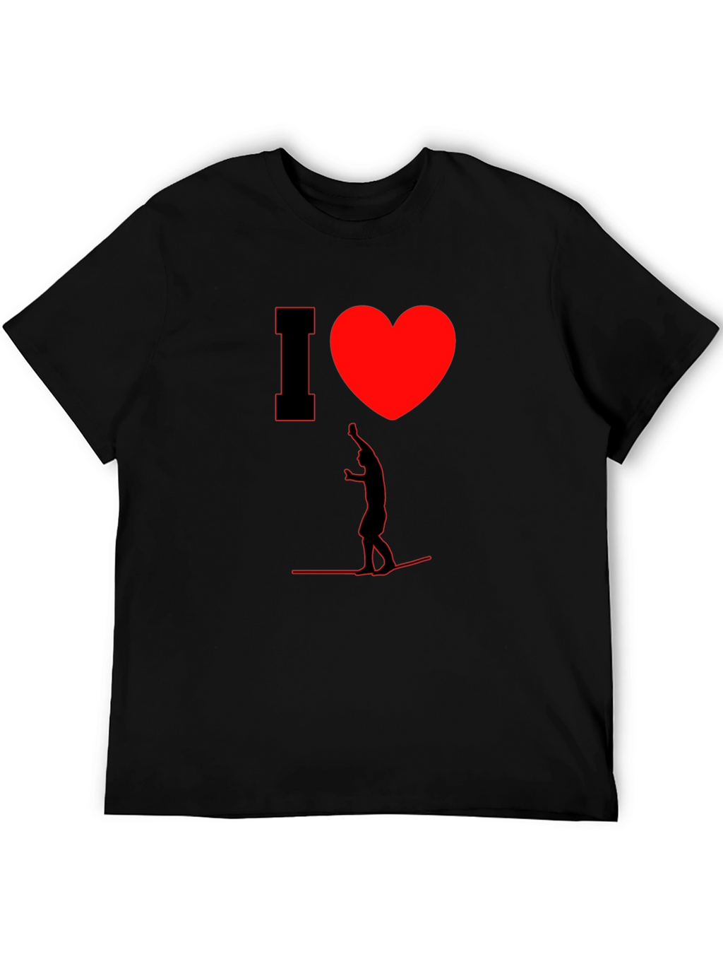 I Heart Wakeboarding T-Shirt - Cool Black Tee