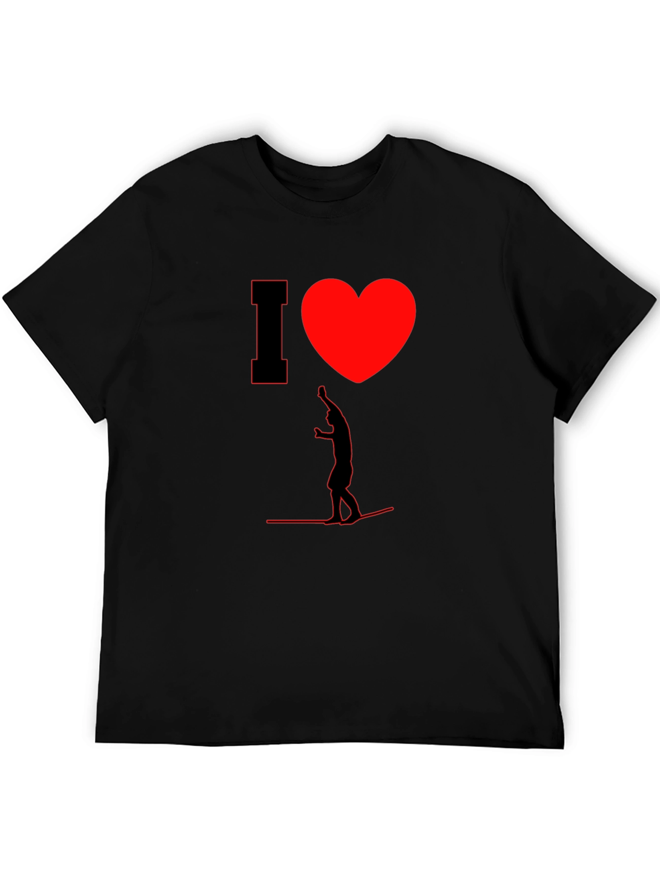 I Heart Wakeboarding T-Shirt - Cool Black Tee