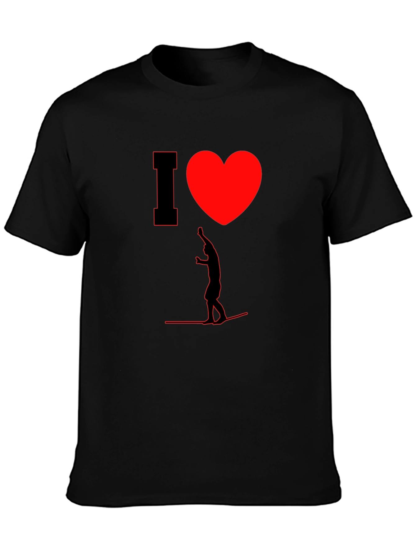 I Heart Wakeboarding T-Shirt - Cool Black Tee