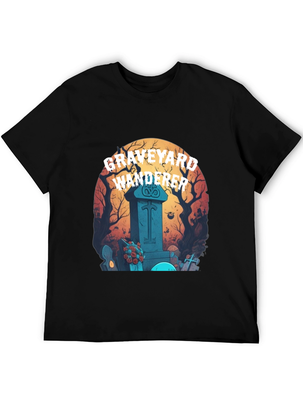 Graveyard Wanderer Graphic Tee - Halloween T-Shirt