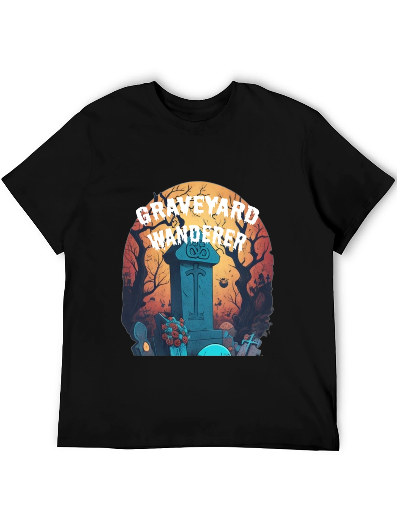 Graveyard Wanderer Graphic Tee - Halloween T-Shirt