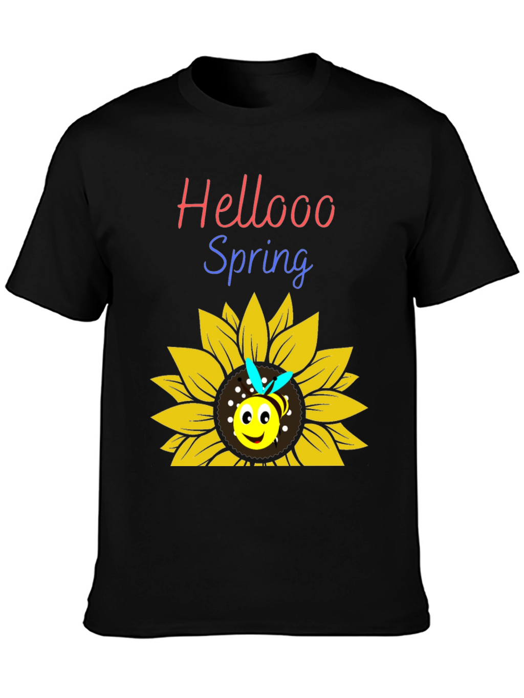 Hellooo Spring Bee Sunflower Graphic T-Shirt