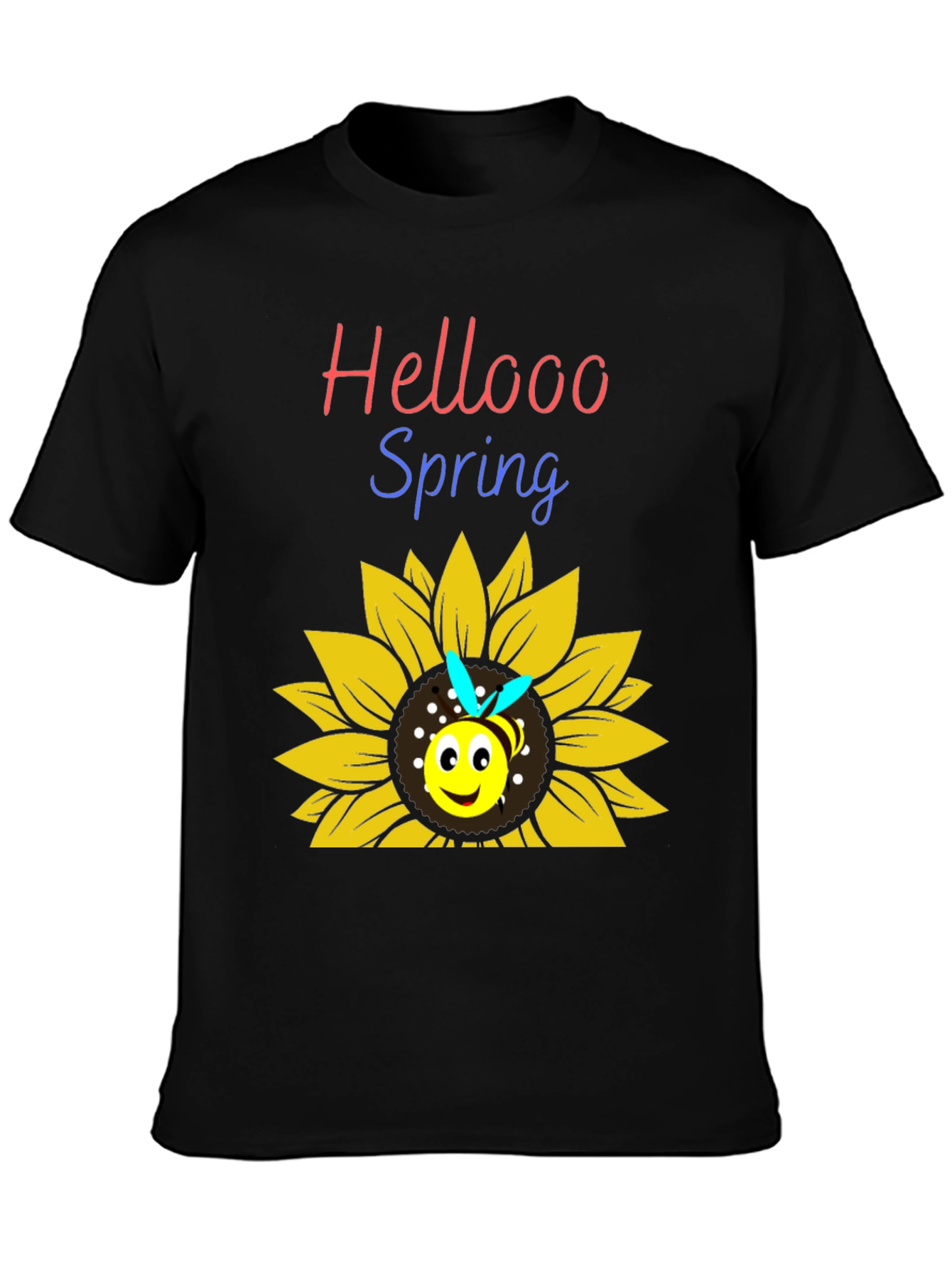 Hellooo Spring Bee Sunflower Graphic T-Shirt