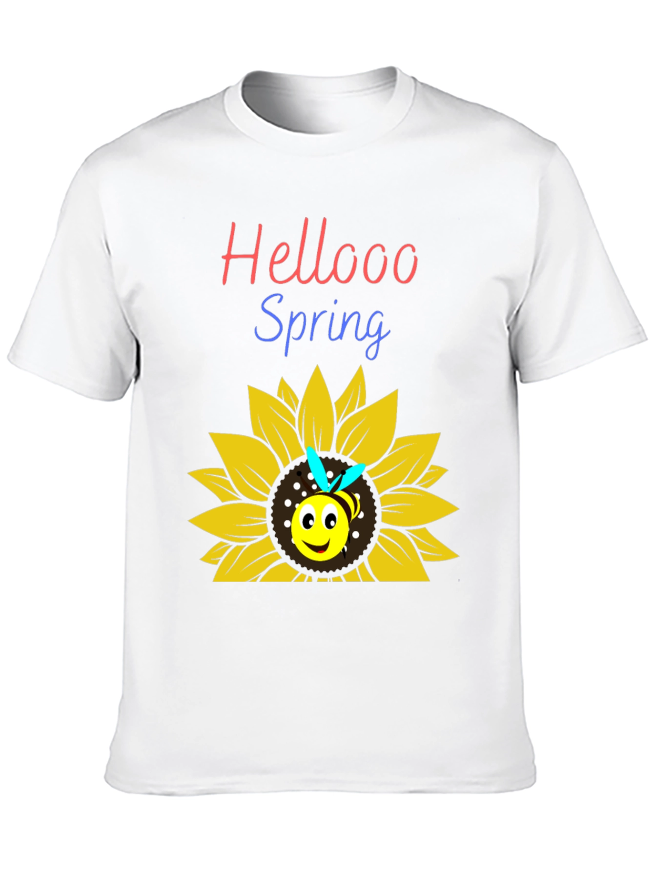 Hellooo Spring Bee Sunflower Graphic T-Shirt