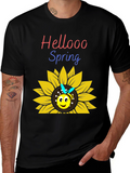Hellooo Spring Bee Sunflower Graphic T-Shirt