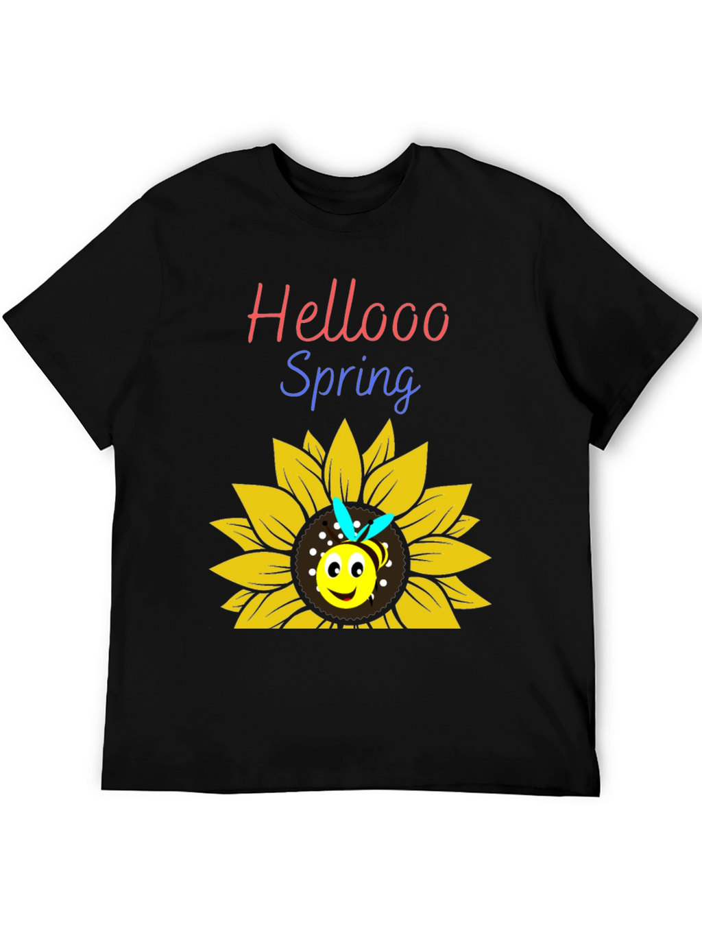 Hellooo Spring Bee Sunflower Graphic T-Shirt