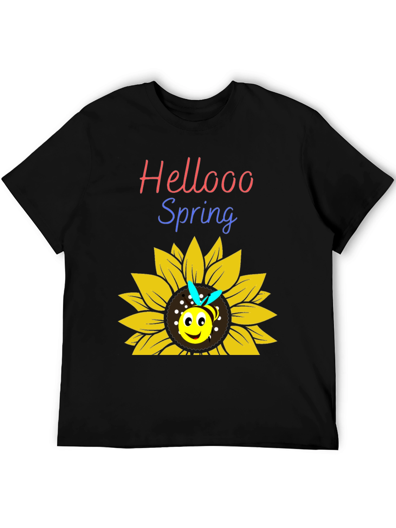 Hellooo Spring Bee Sunflower Graphic T-Shirt