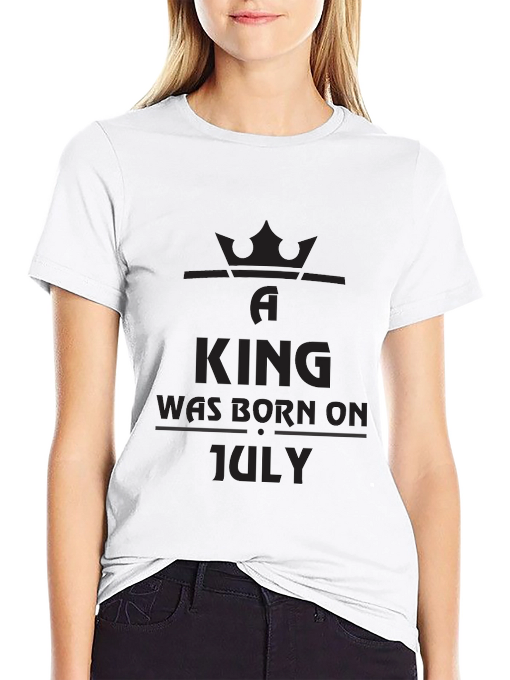King Born in July Black T-Shirt