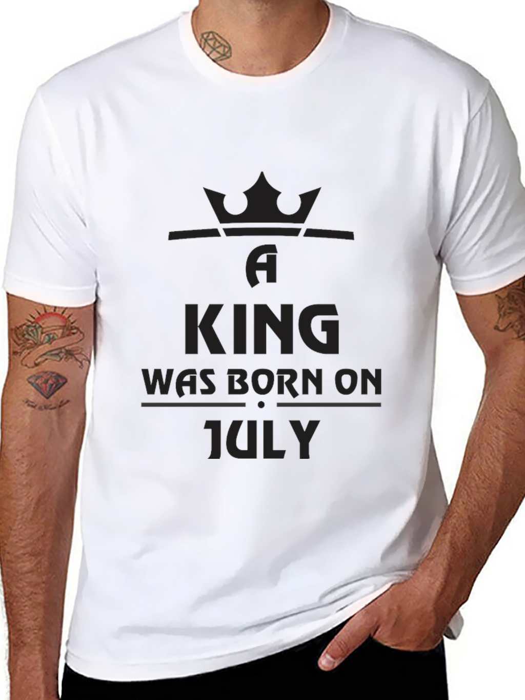 King Born in July Black T-Shirt