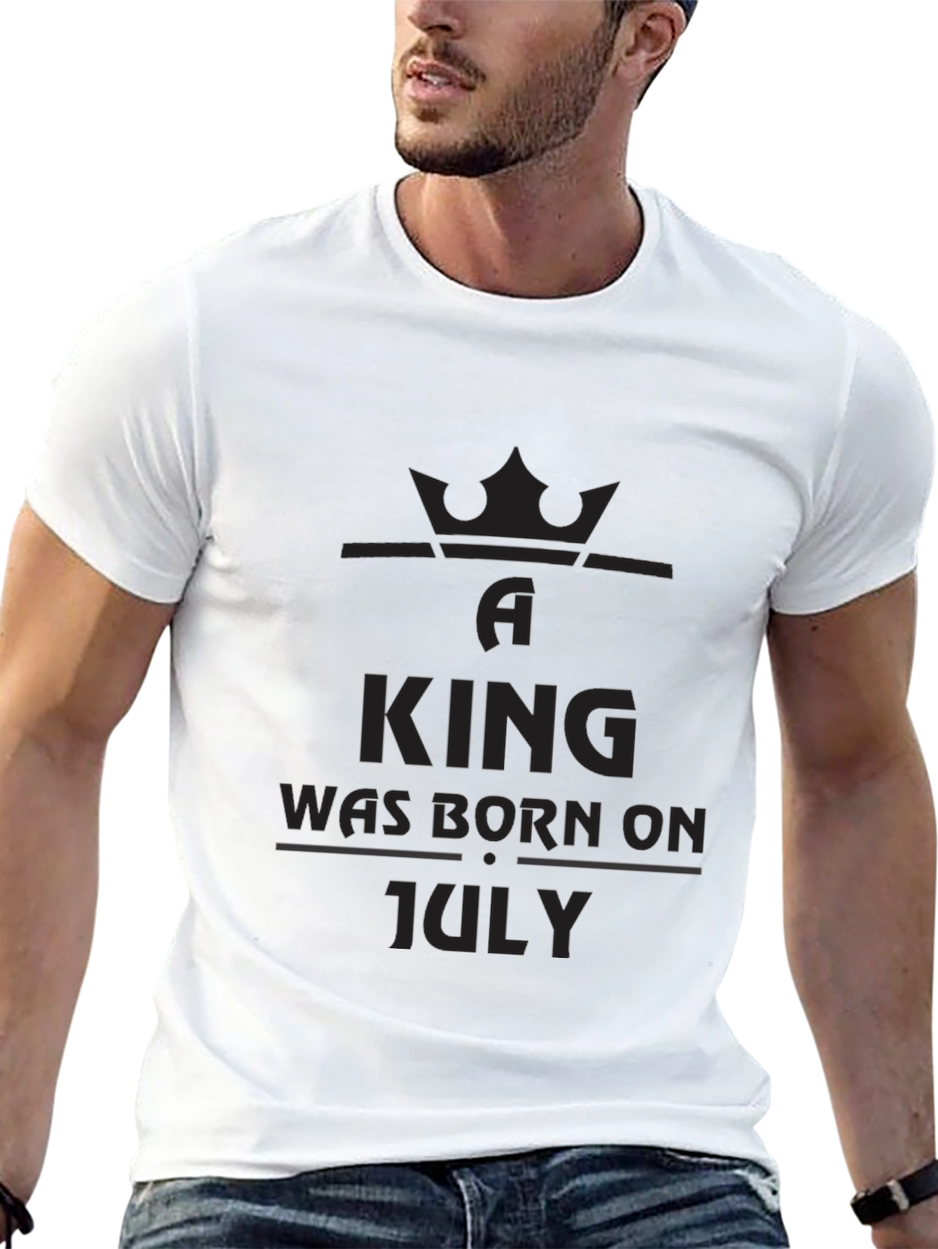King Born in July Black T-Shirt