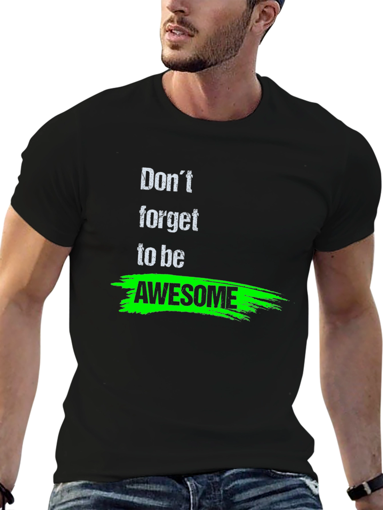 Awesome Reminder T-Shirt - Black Crew Neck Tee