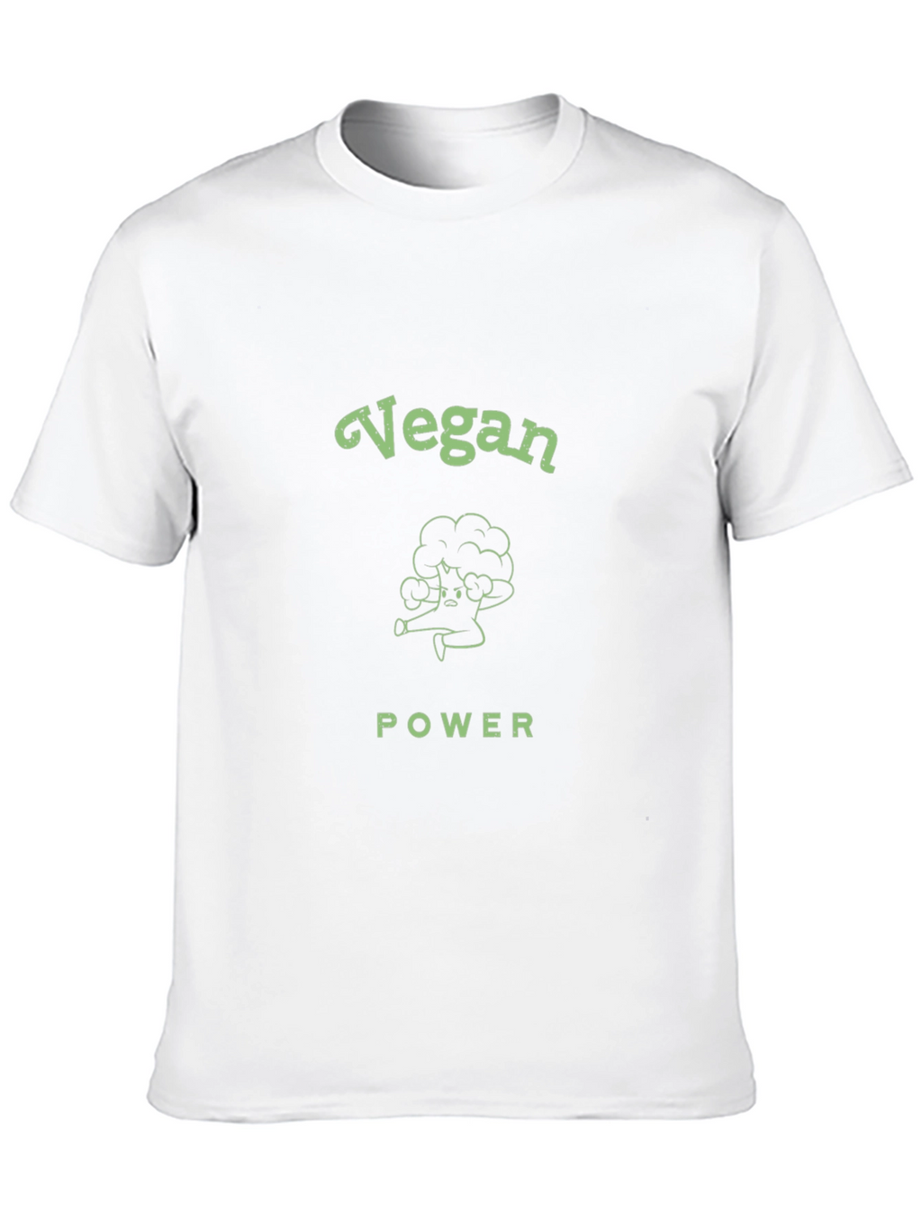 Vegan Power Graphic Tee - Broccoli Design