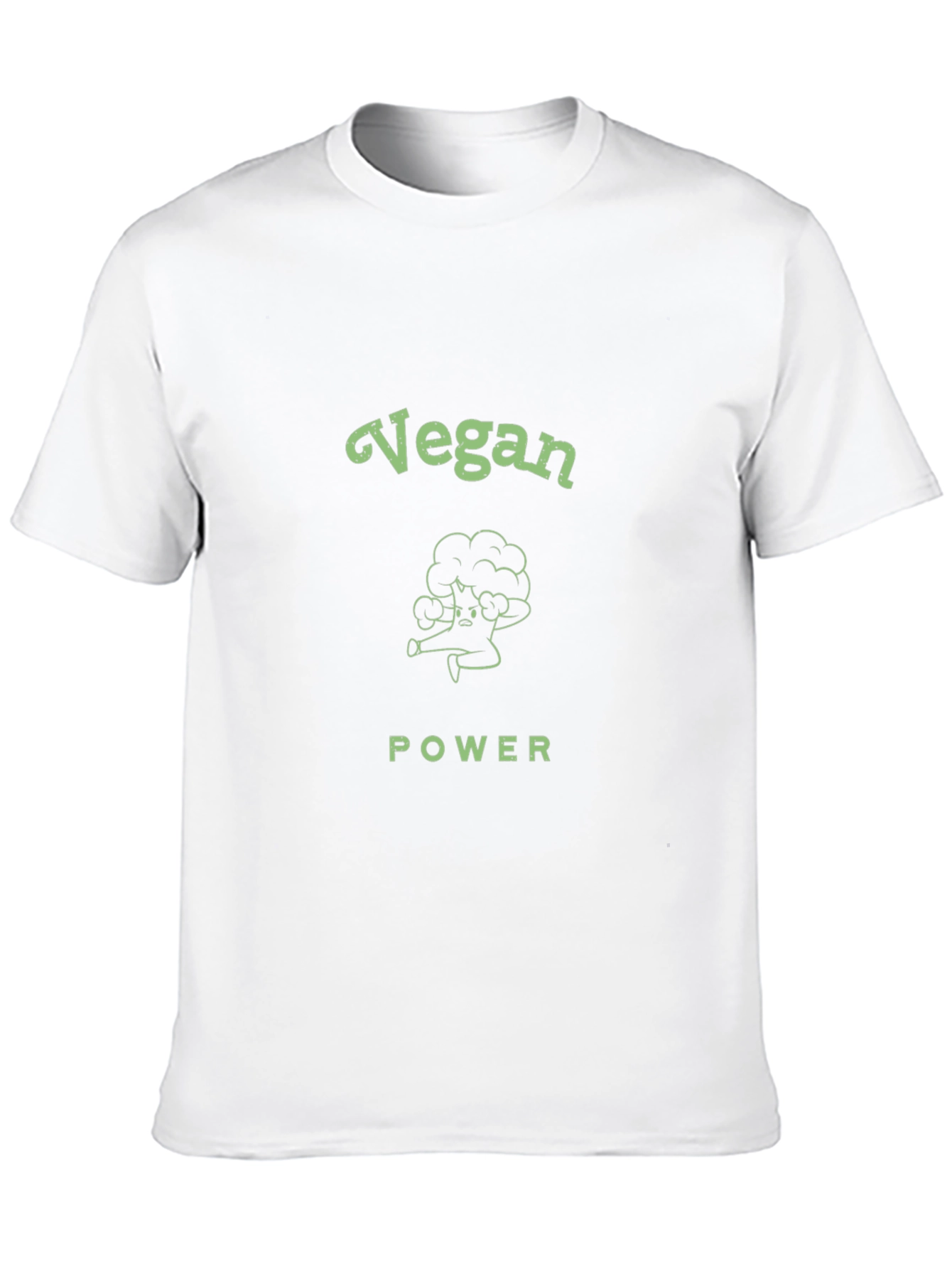 Vegan Power Graphic Tee - Broccoli Design