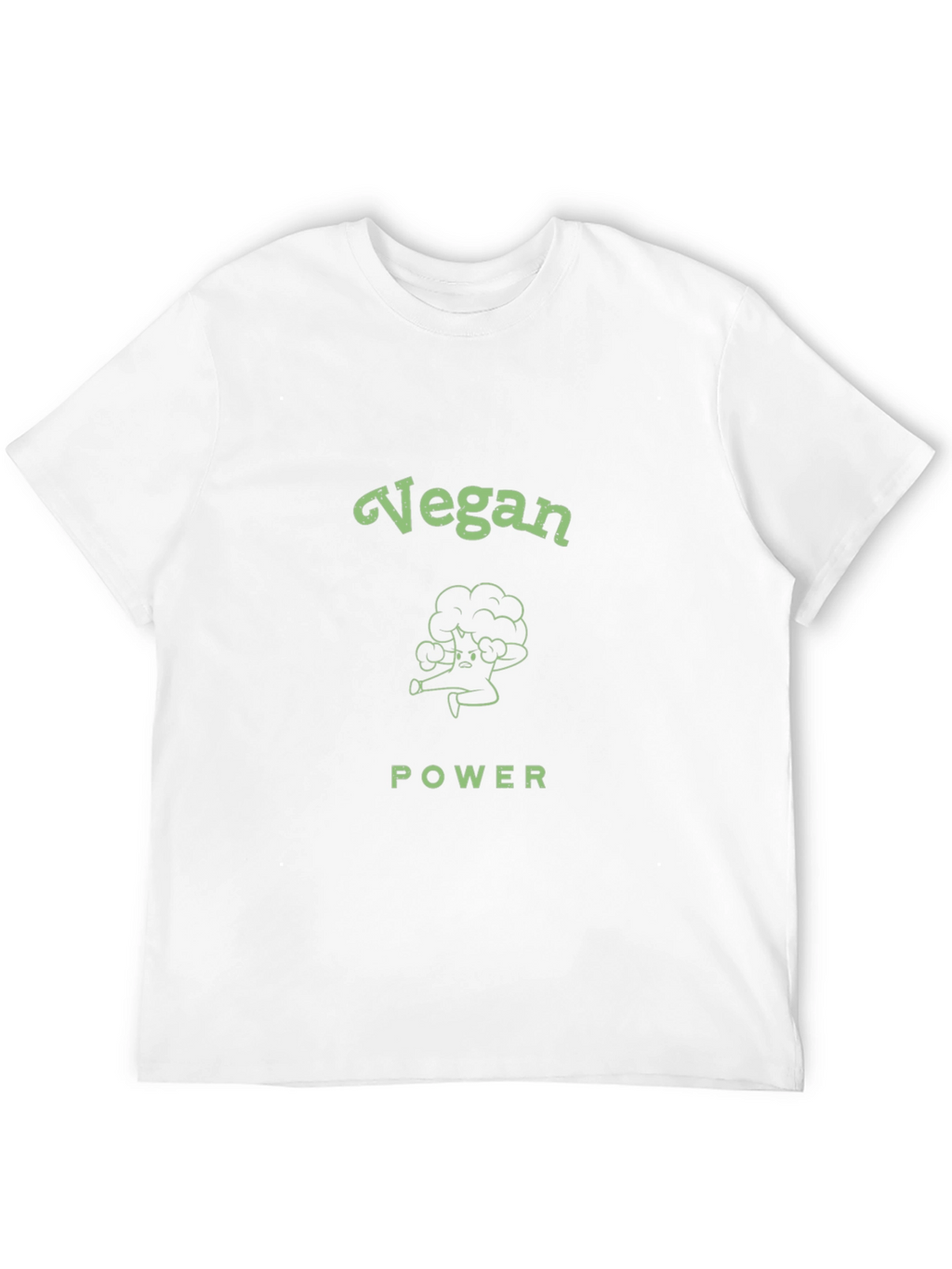 Vegan Power Graphic Tee - Broccoli Design