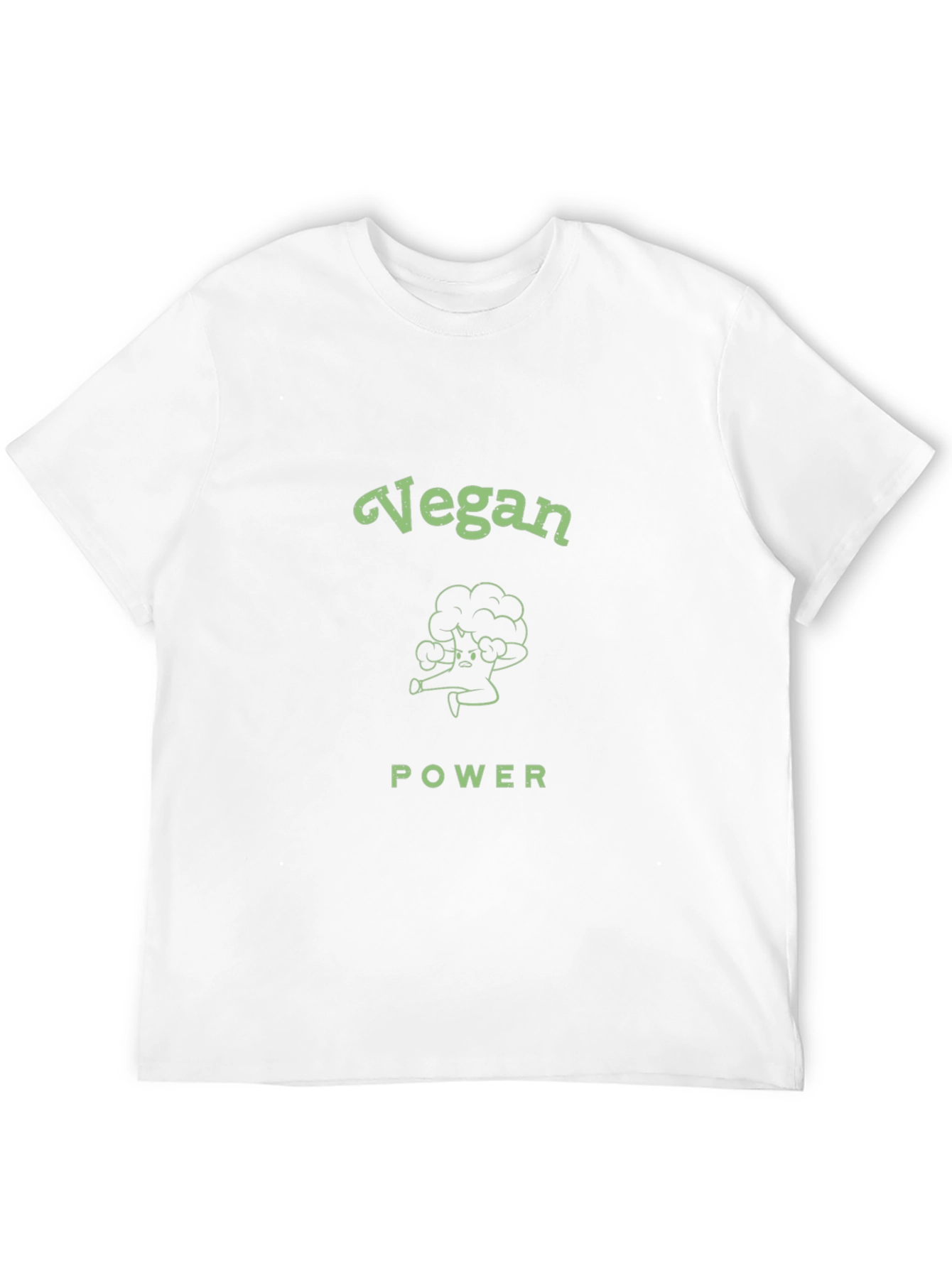 Vegan Power Graphic Tee - Broccoli Design