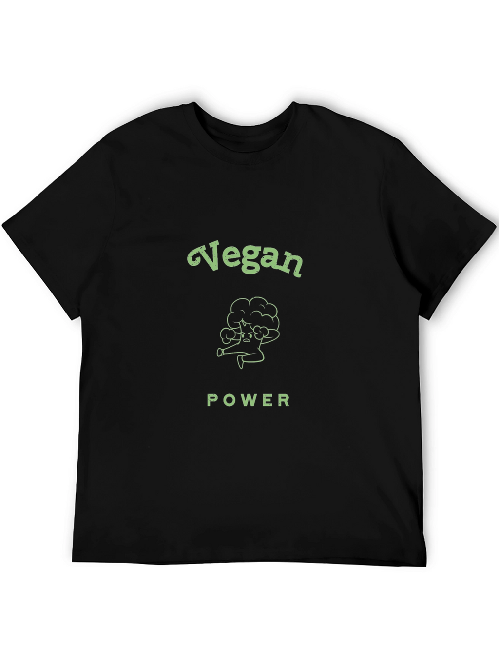 Vegan Power Graphic Tee - Broccoli Design