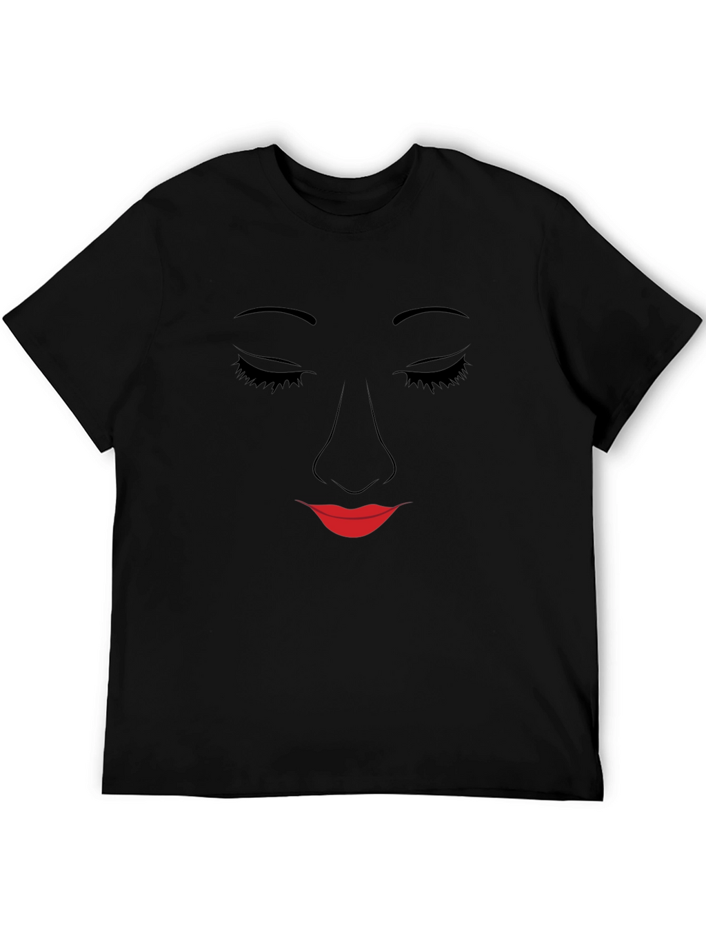 Minimalist Face T-Shirt - Black Graphic Tee