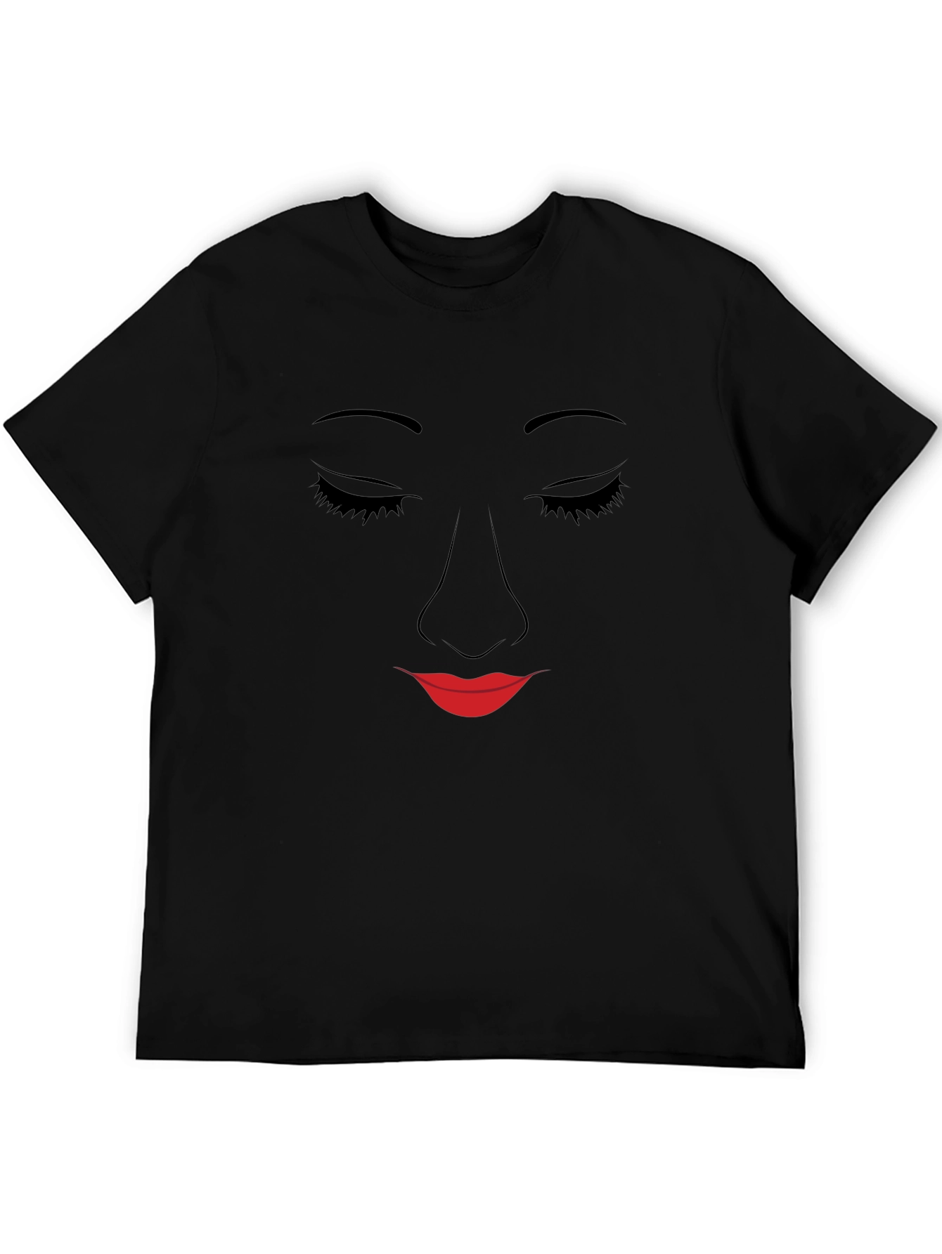 Minimalist Face T-Shirt - Black Graphic Tee