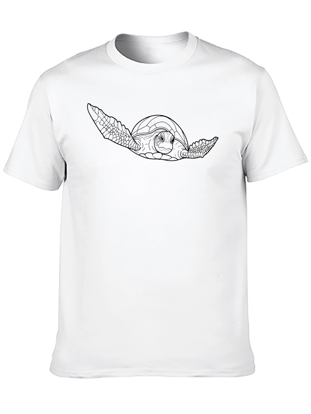 Sea Turtle Outline Black T-Shirt - Marine Life Tee