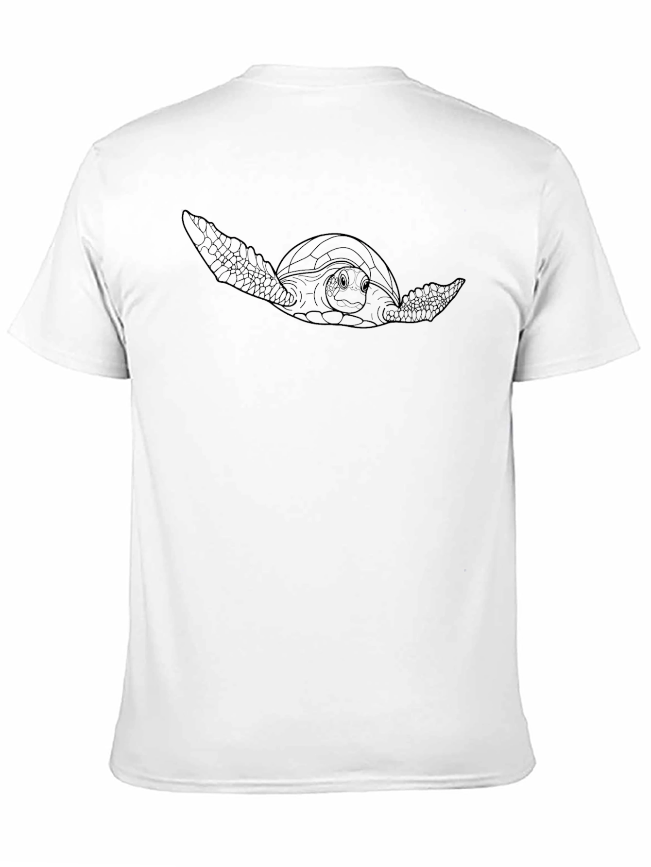 Sea Turtle Outline Black T-Shirt - Marine Life Tee
