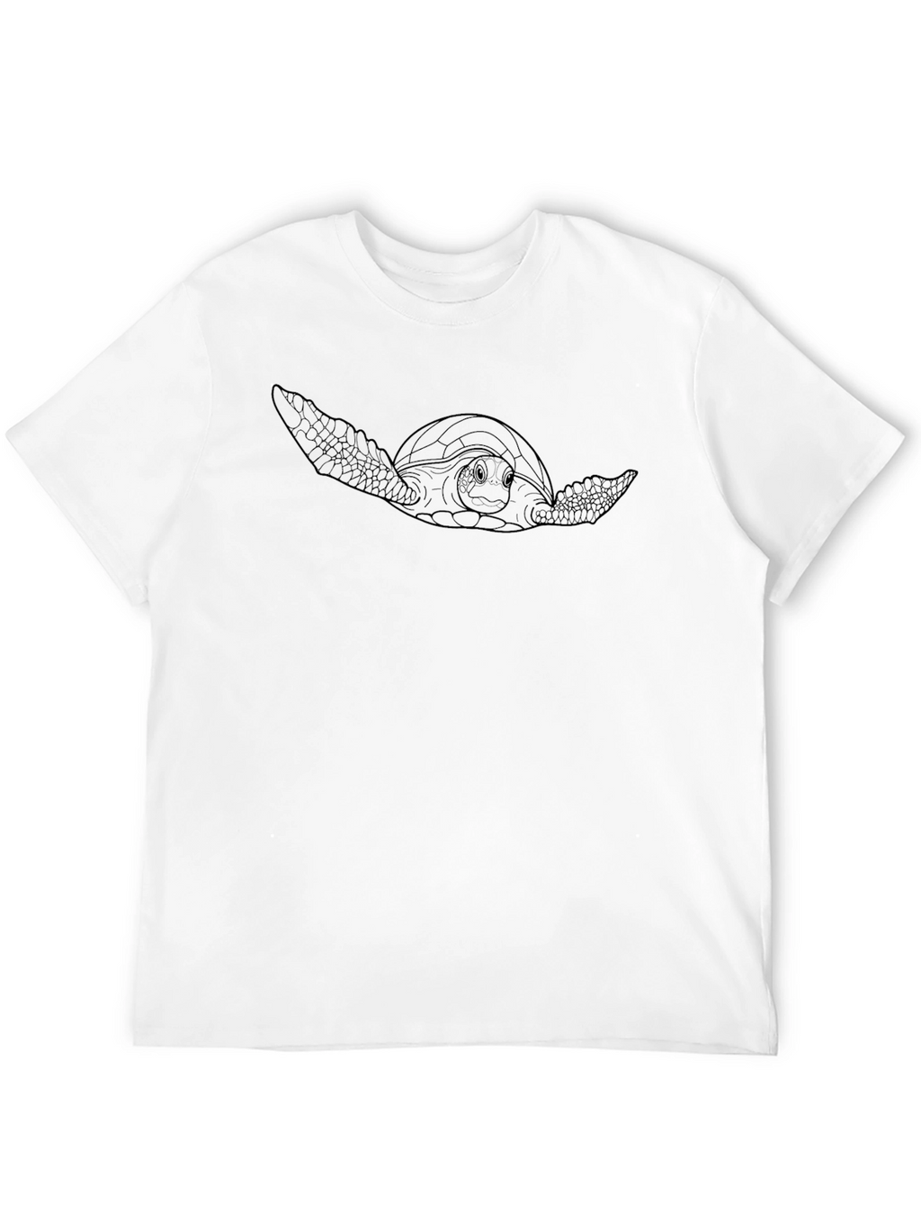 Sea Turtle Outline Black T-Shirt - Marine Life Tee