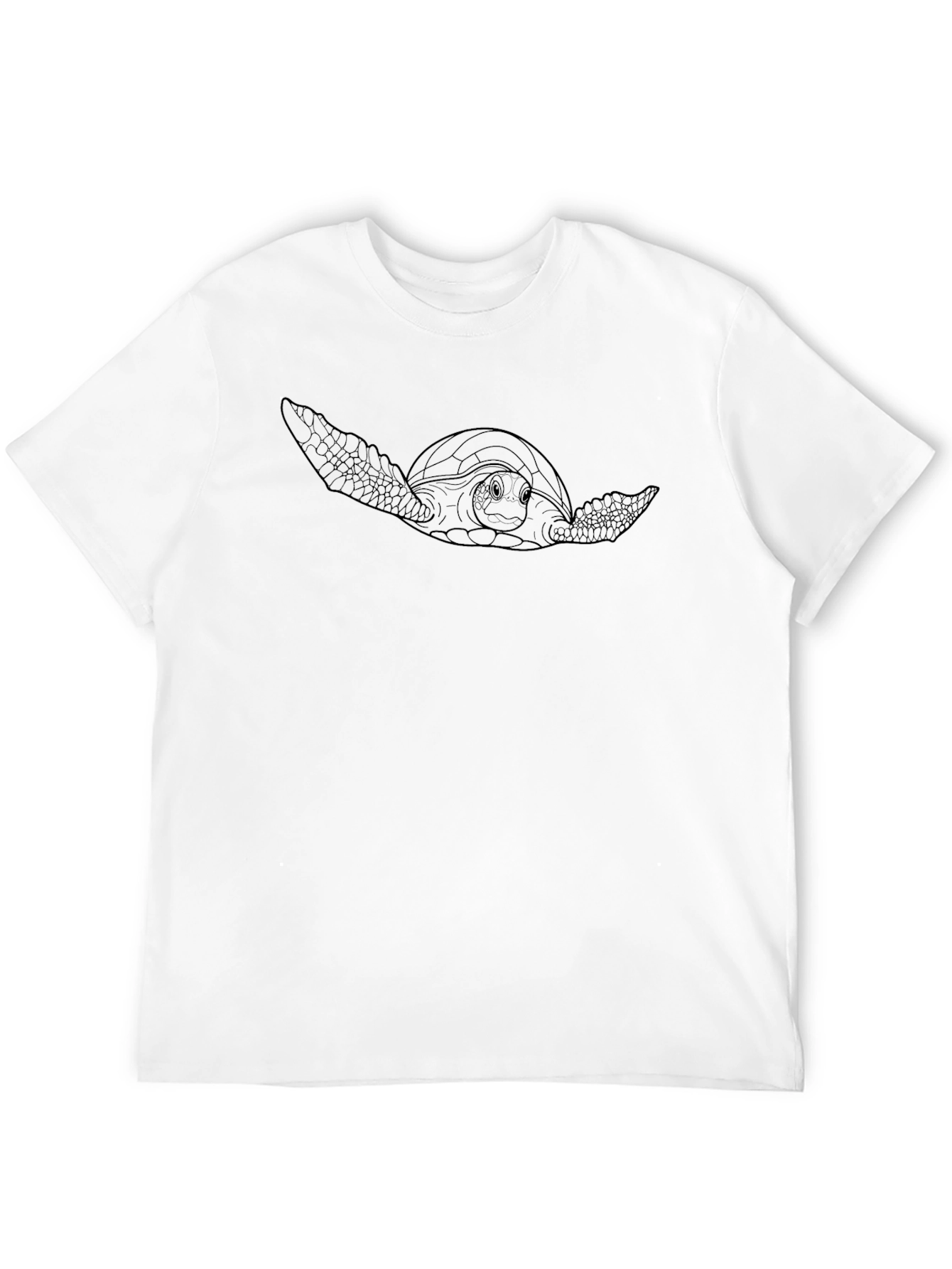 Sea Turtle Outline Black T-Shirt - Marine Life Tee