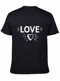 Love Heart Graphic T-Shirt - Stylish Black Tee
