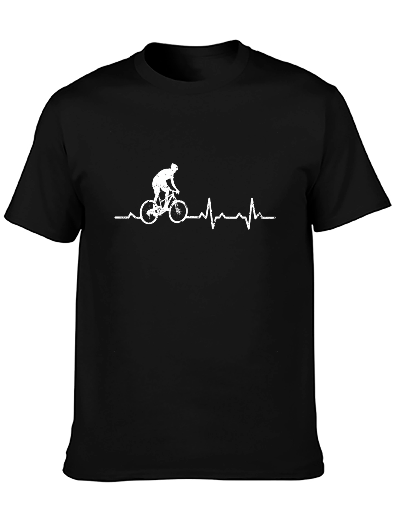 Cycling Heartbeat T-Shirt - Mens Black Tee